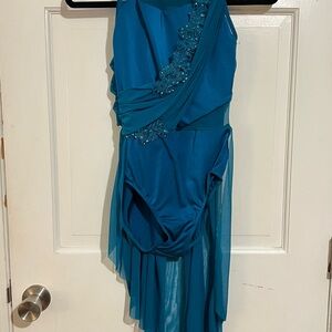Elegant Teal Dance Costume Dress